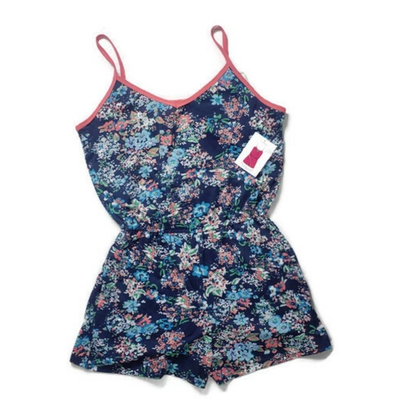 Floral Romper One Piece Shorts Outfit Sleep PJ - Picture 6 of 8